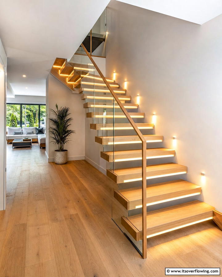 Staircase Safety Lighting - 20 Recessed Lighting Ideas for Modern Home Illumination