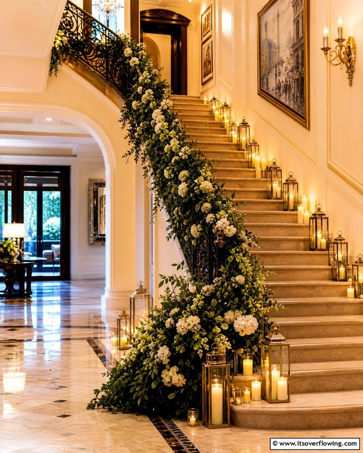 Stairway Candles for a Dramatic Entrance - 25 Decorating With Candles Ideas for a Warm and Inviting Home