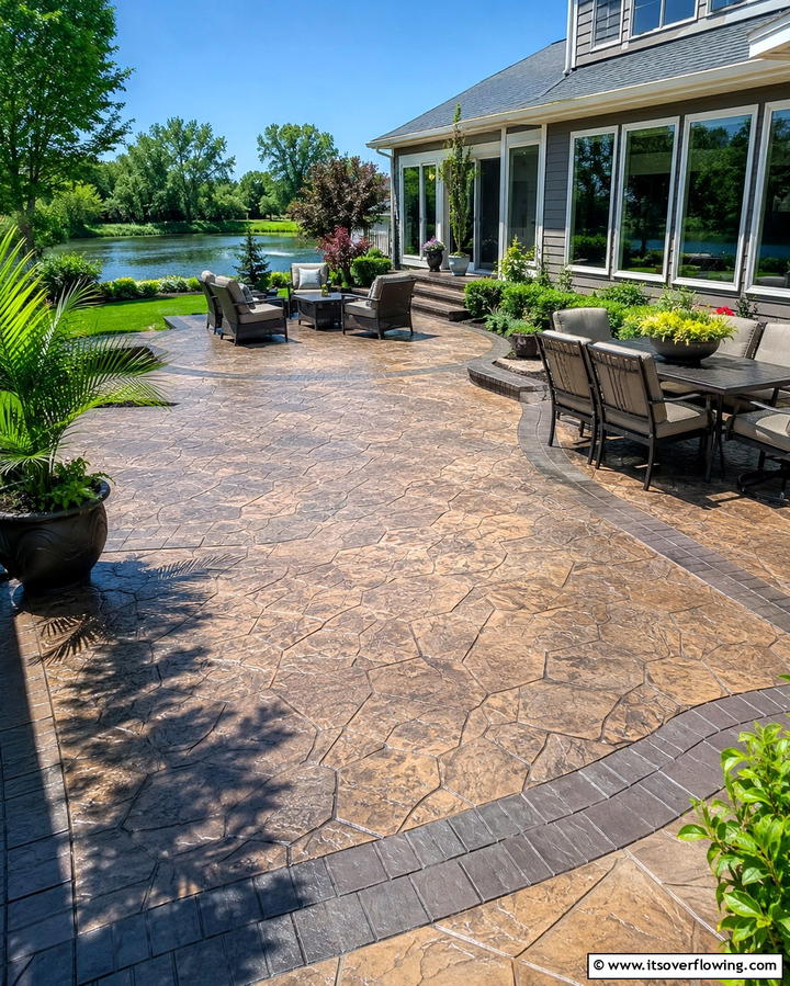 Stamped Concrete Decks - 25 Concrete Deck Ideas for a Modern and Durable Outdoor Space