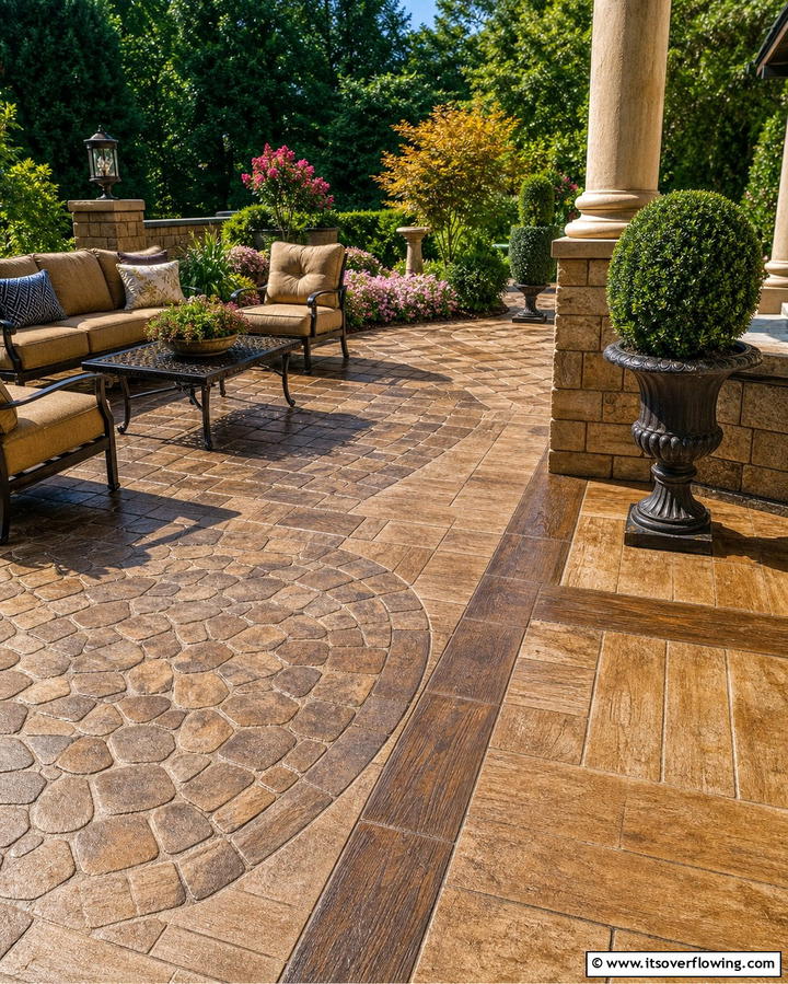 Stamped Concrete Patterns - 25 Concrete Patio Ideas on a Budget for Affordable Style