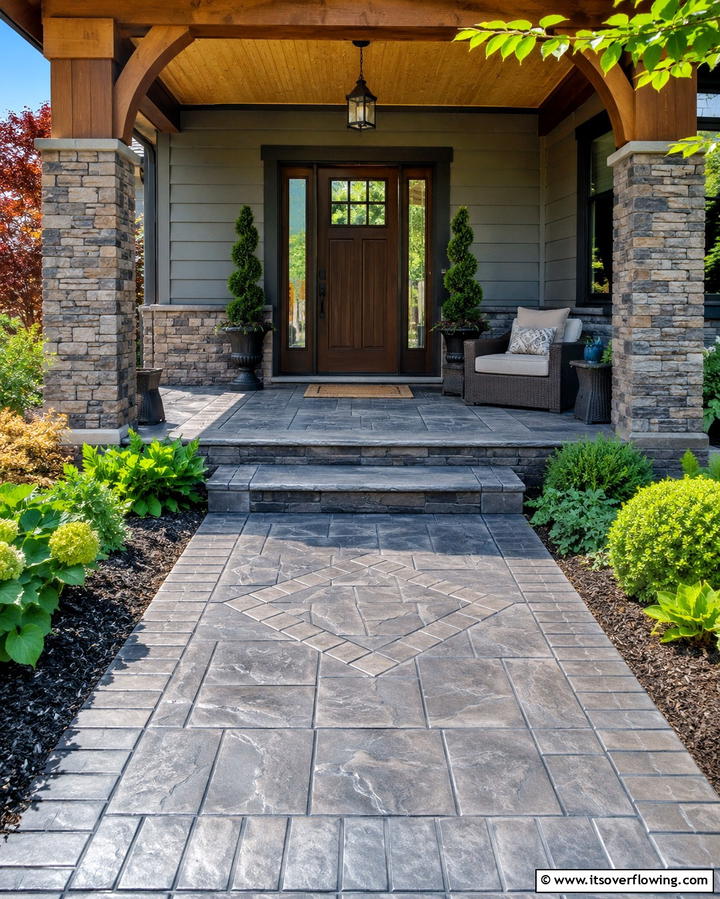 Stamped Concrete PatternsExact - 25 Concrete Porch Ideas for a Stylish and Low-Maintenance Entry
