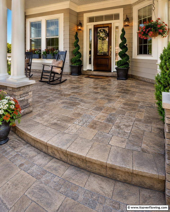 Stamped Concrete PatternsOne - 25 Concrete Porch Ideas for a Stylish and Low-Maintenance Entry