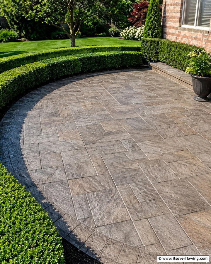 Stamped Concrete Semi Circle Patio - 25 Semi Circle Patio Ideas and Inspiration for Your Backyard