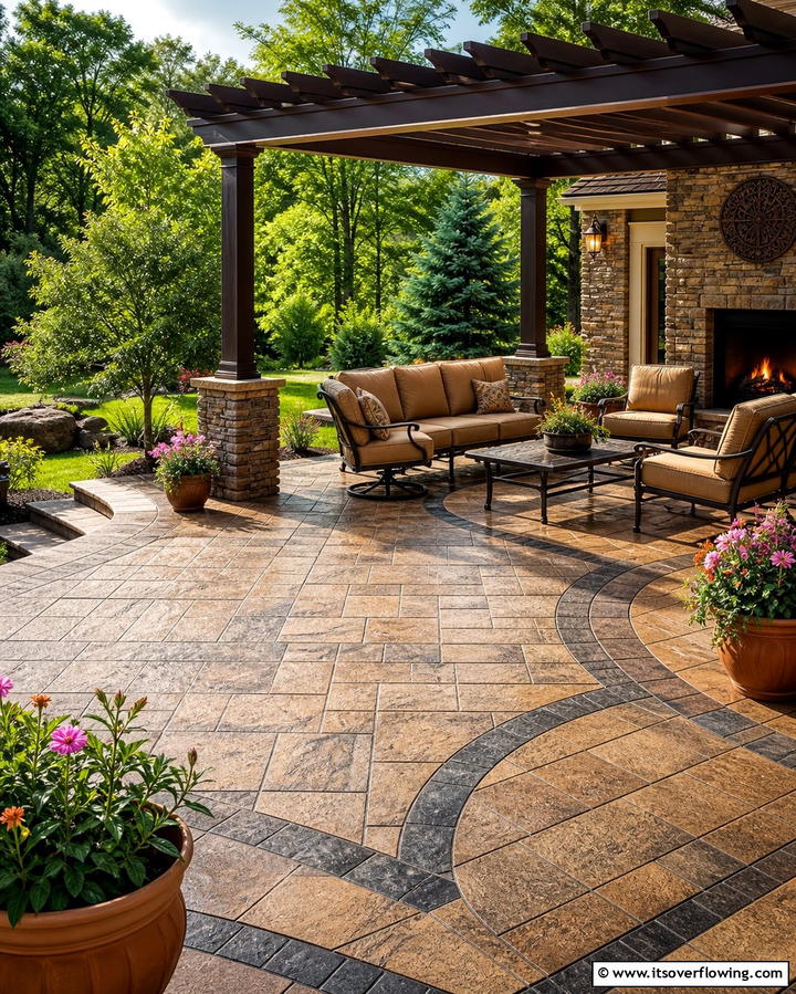 Stamped Concrete for a Polished Look - 25 Concrete Patio Ideas on a Budget for Affordable Style
