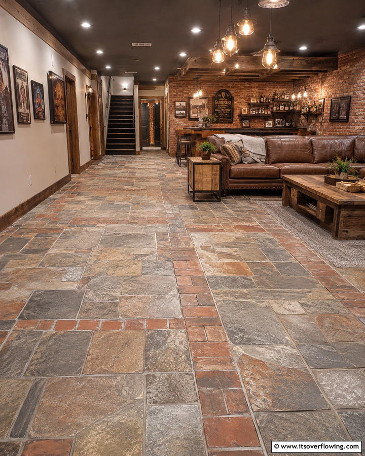 Stamped Concrete for a Textured Look - 25 Concrete Basement Floor Ideas for a Modern Look