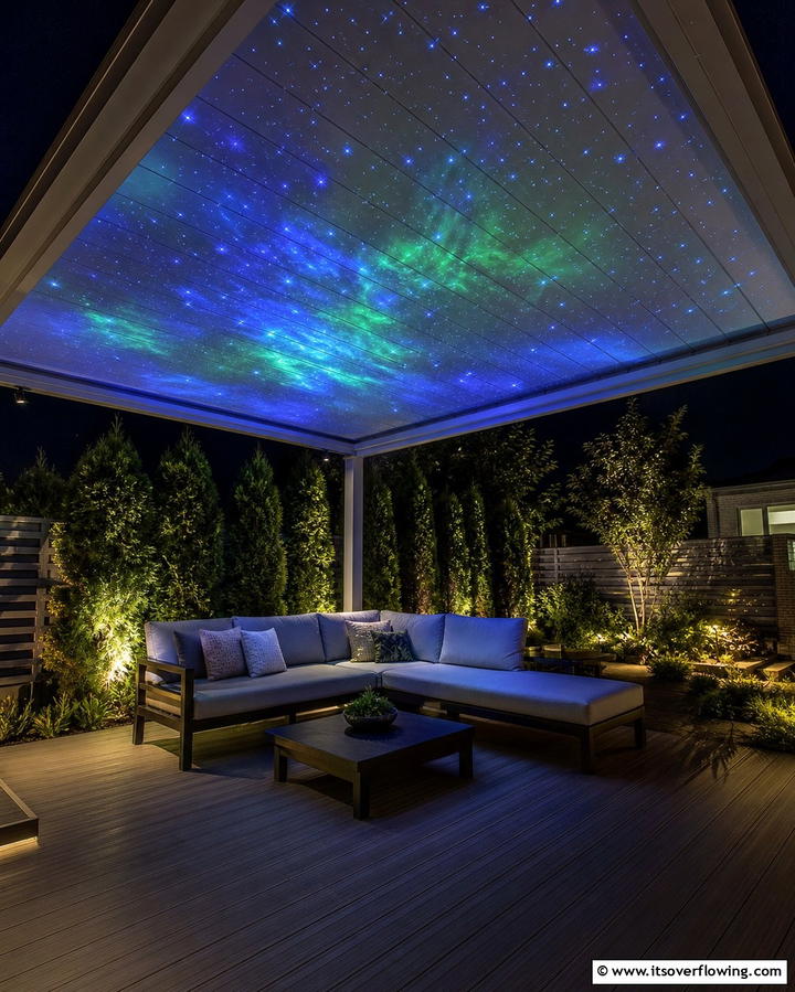 Star Projector Lights - 25 Pergola Lighting Ideas to Illuminate Your Outdoor Space