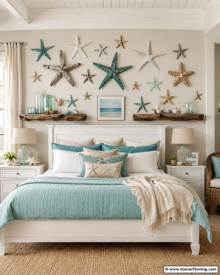 Starfish Wall Decor - 20 Underwater Mermaid Bedroom Ideas for Fantasy