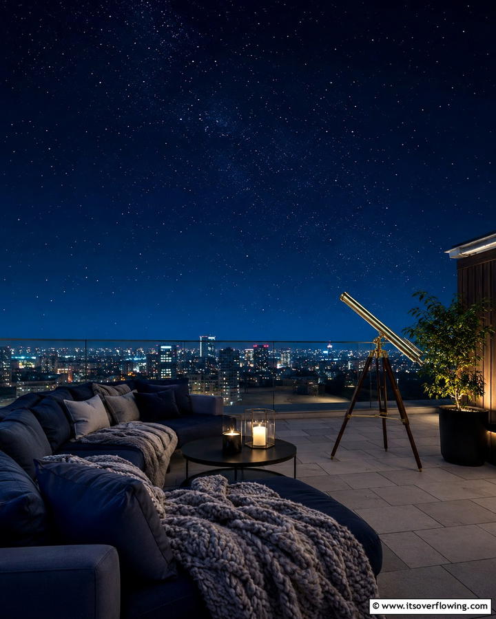 Stargazing Night on the Rooftop - 30 20th Wedding Anniversary Ideas for China Themes