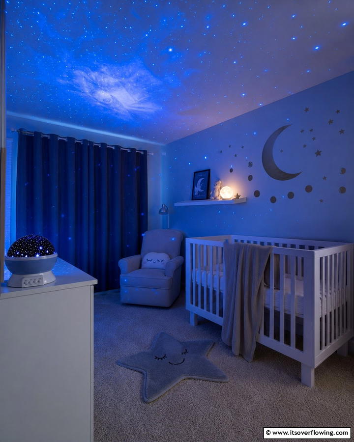 Starry Blue Nightlights - 25 Blue Nursery Ideas for a Calming and Serene Baby Room
