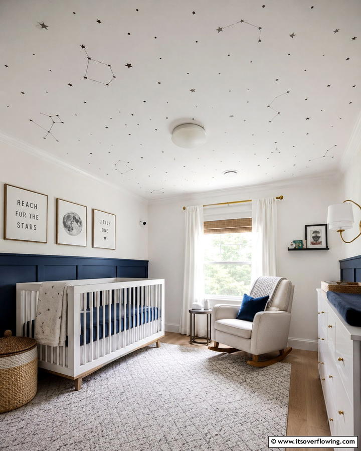 Starry Night Ceiling Decals - 25 Nursery Wall Decor Ideas to Create a Cozy and Cute Space