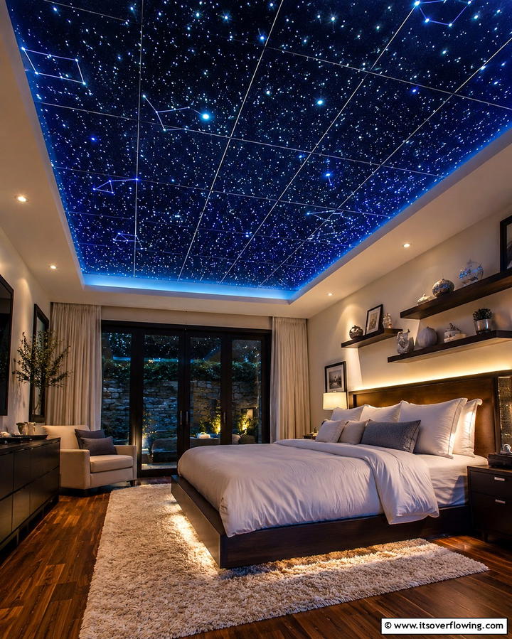 Starry Night Ceiling Panels - 25 Drop Ceiling Lighting Ideas for Modern Homes