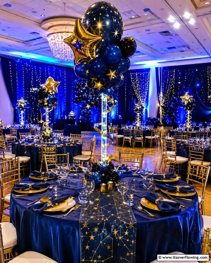 Starry Night Elegance - 25 Stunning Balloon Centerpiece Ideas for Any Event