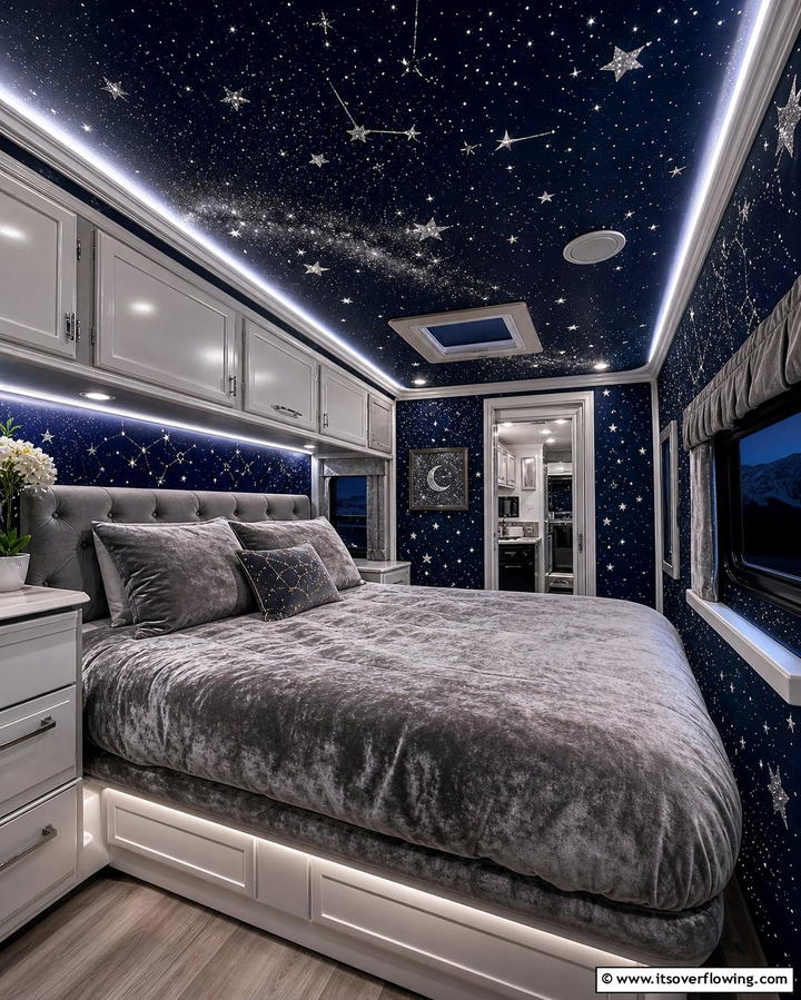 Starry Night Skies - 25 RV Wallpaper Ideas for a Stylish and Comfortable Space