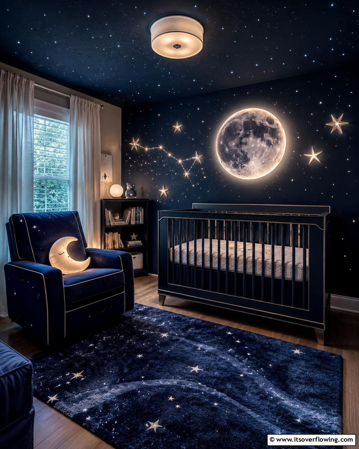 Starry Night Sky - 30 Nature Themed Nursery Ideas for a Serene Kids Room