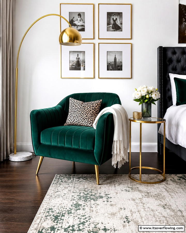 Statement Armchair - 25 Bedroom Seating Area Ideas for Comfort and Style