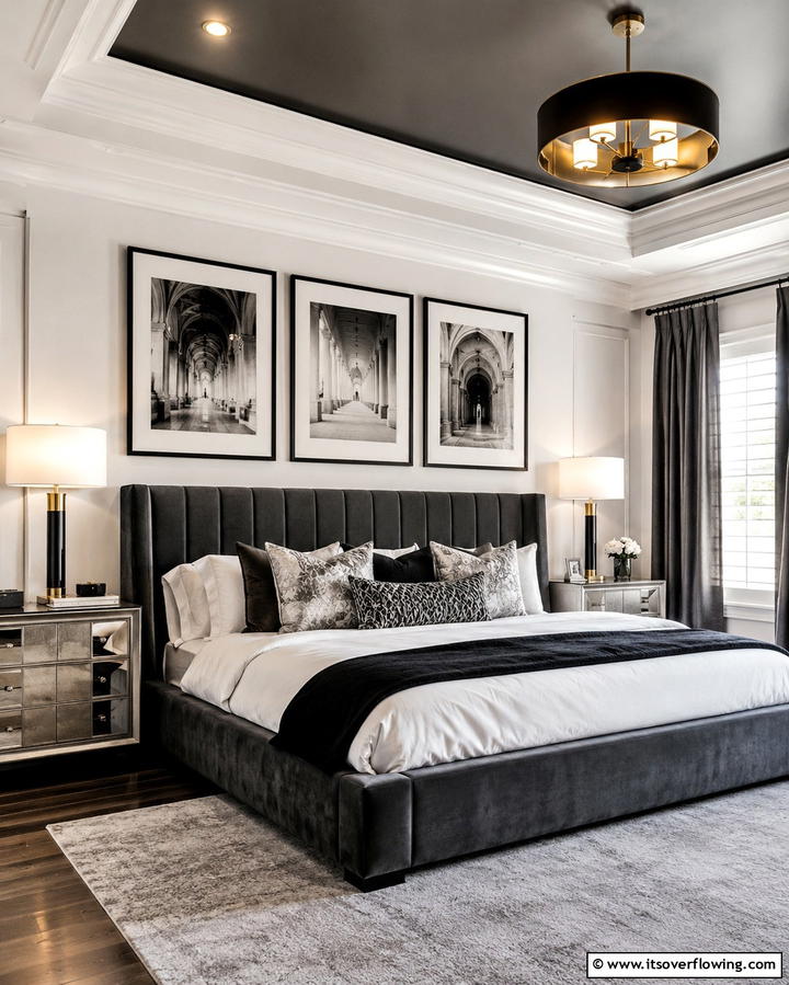Statement Artwork - 25 Luxury Modern Bedroom Ideas for Ultimate Comfort
