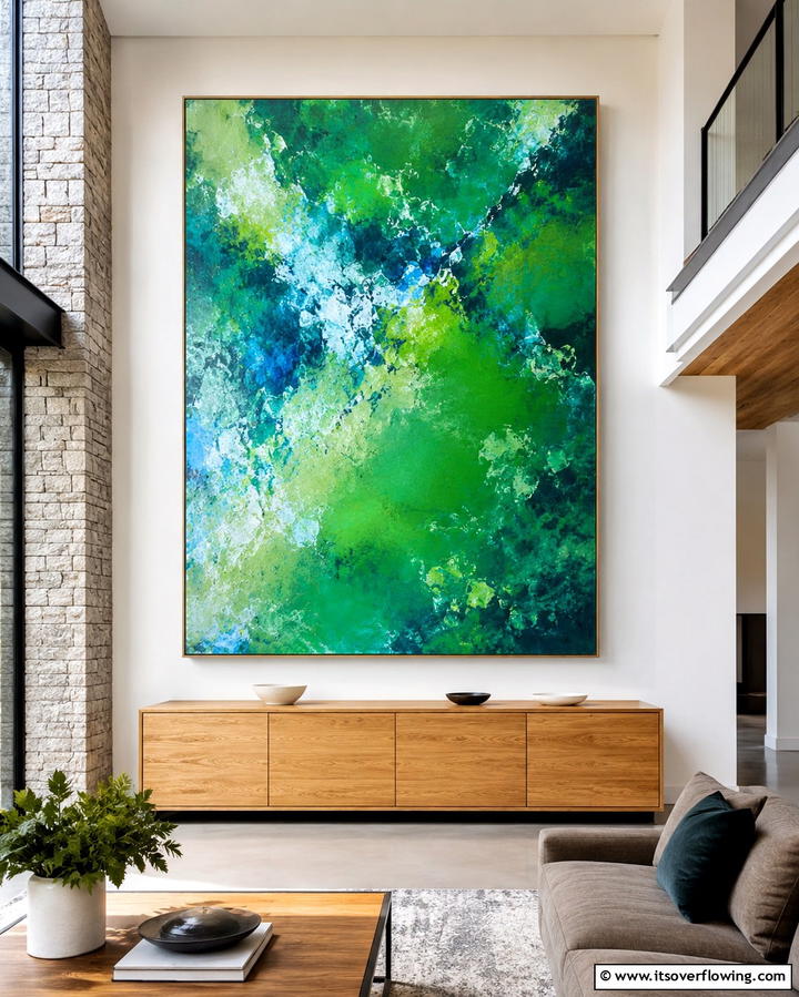 Statement Artwork - 25 Sideboard Decor Ideas to Enhance Your Living Space
