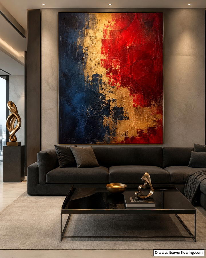 Statement Artwork - 30 Vibrant Colorful Room Decor Ideas for Bold & Cheerful Spaces