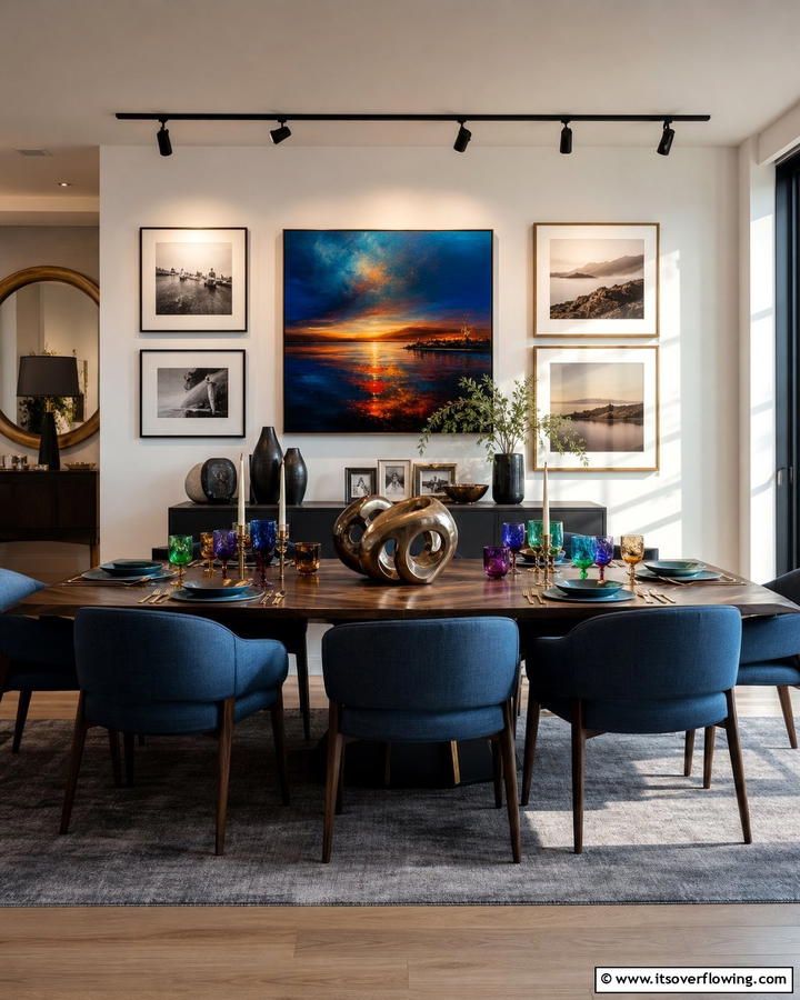 Statement Artwork Placement - 21 Dining Room Table Decor Ideas for Every Occasion