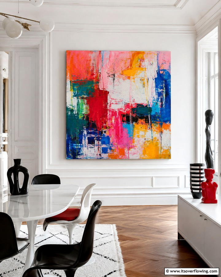 Statement Artwork for a Parisian Gallery Feel - 25 Parisian Dining Room Ideas for Elegant Spaces