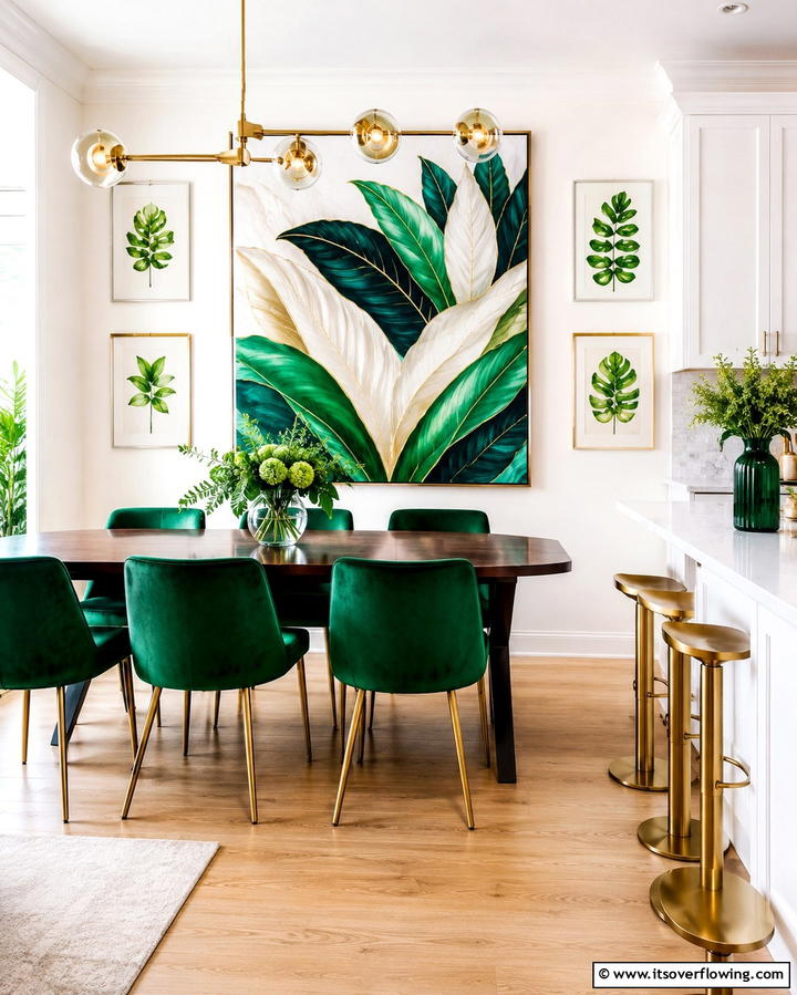 Statement Artwork or Wall Decor - 25 Eat in Kitchen Ideas for a Cozy and Functional Dining Space