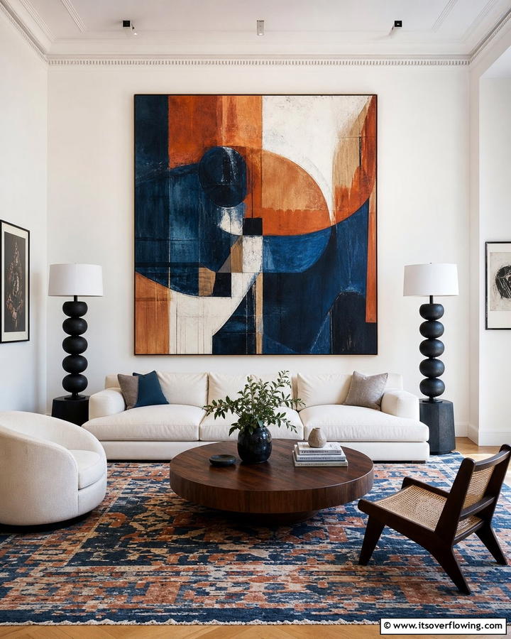 Statement Artwork - 20 Parlor Room Ideas to Revitalize Your Living Space