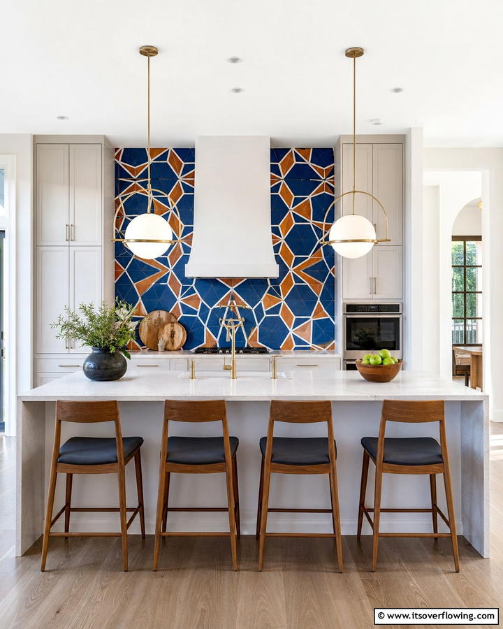 Statement Backsplash - 30 Kitchen Island Decor Ideas for Stylish Functionality