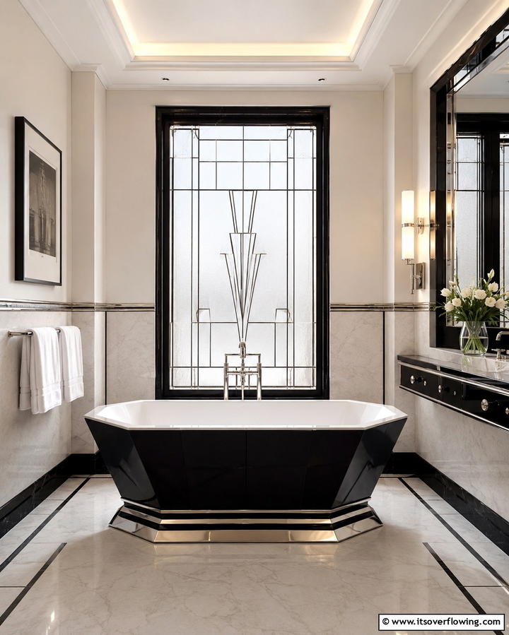 Statement Bathtubs - 30 Art Deco Bathroom Ideas for Glamorous Geometric Design