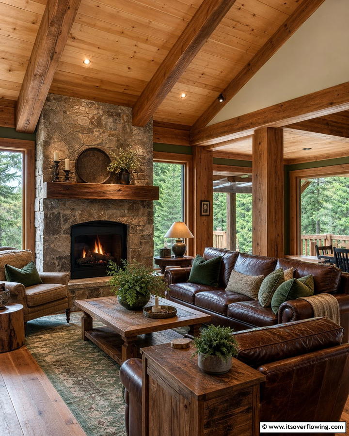 Statement Beams with Plywood Panels - 25 Plywood Ceiling Ideas for a Rustic Look