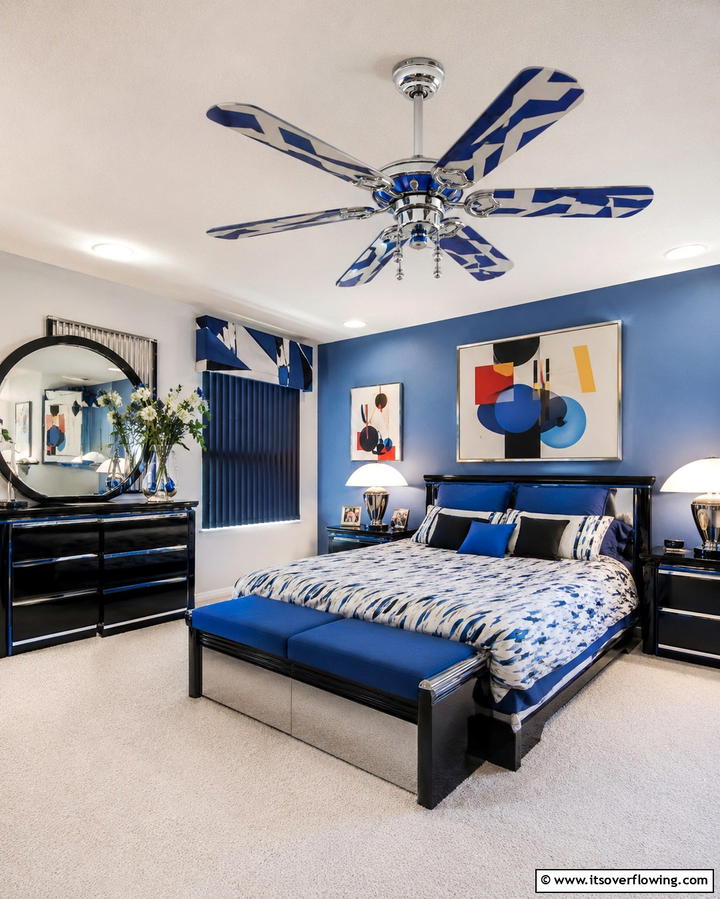 Statement Ceiling Fans - 30 1980s Bedroom Decor Ideas for a Retro-Inspired Space