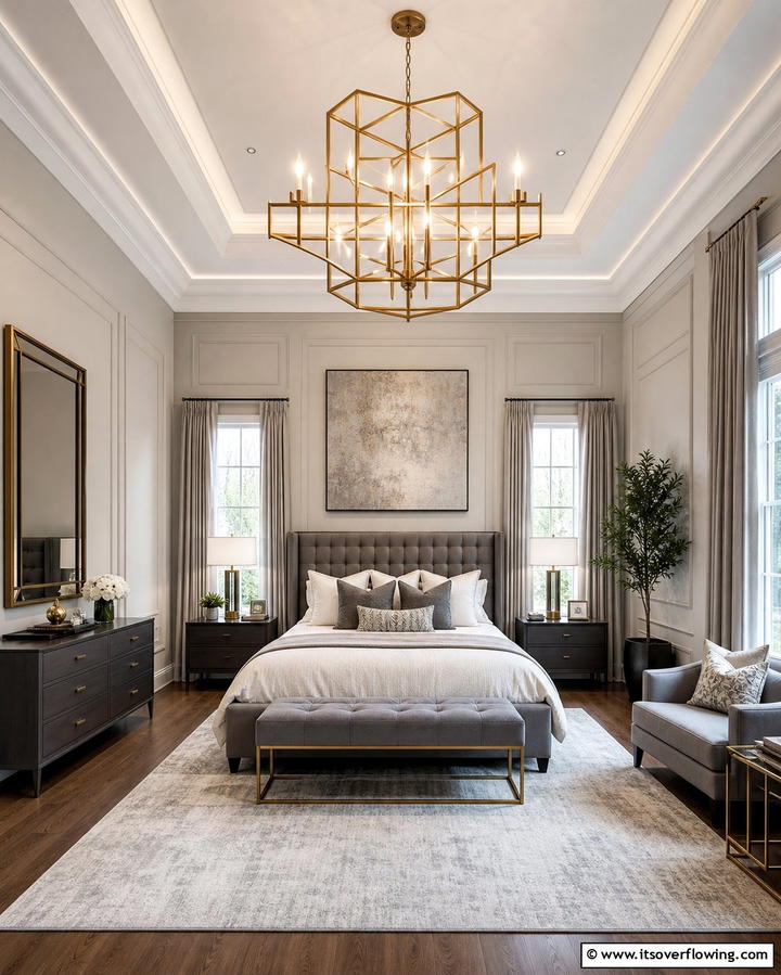 Statement Chandelier - 25 Glam Bedroom Ideas for a Luxurious Retreat