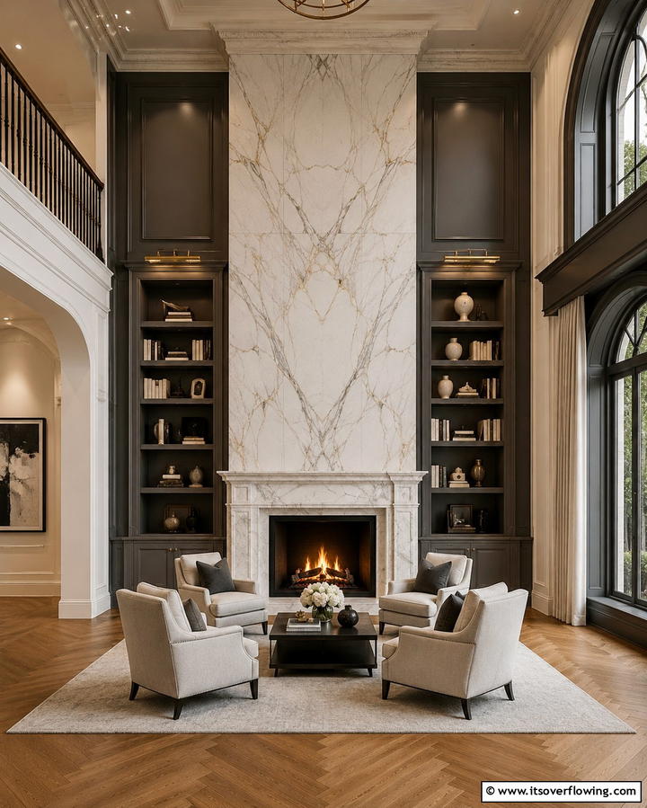 Statement Fireplaces for a Cozy Focal Point - 25 Mansion Living Room Ideas for Luxurious Spaces