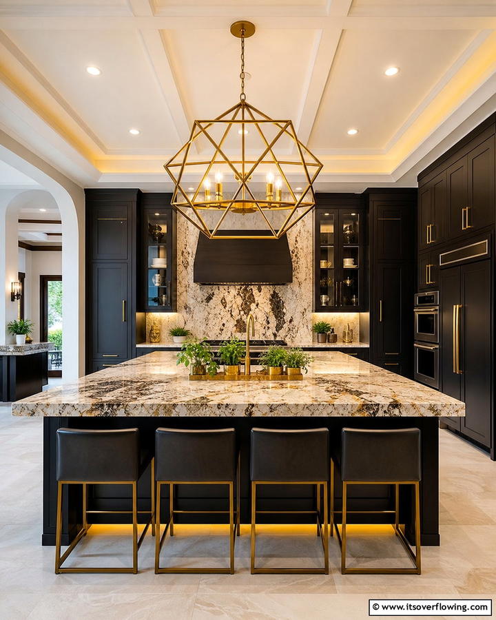 Statement Fixture Brilliance - 30 Kitchen Island Lighting Ideas to Illuminate Your Space