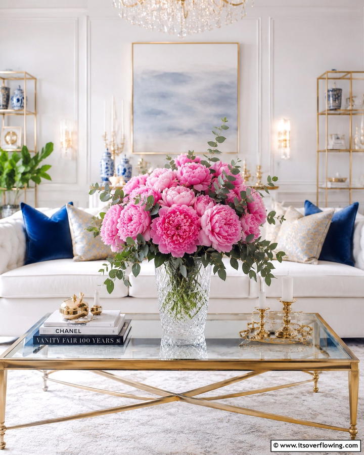 Statement Floral Centerpiece - 25 Sofa Table Decor Ideas to Elevate Your Space