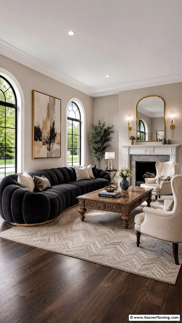 Statement Furniture Elegance - 21 Transitional Living Room Design Ideas for Modern Homes