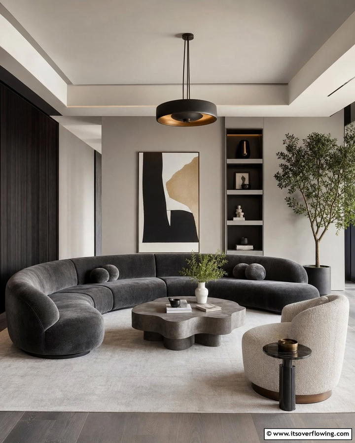 Statement Furniture in Gray - 21 Gray Living Room Ideas to Elevate Neutral Decor