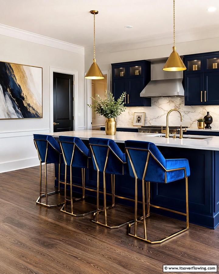 Statement Island Designs - 30 Art Deco Kitchen Ideas for Timeless Elegance