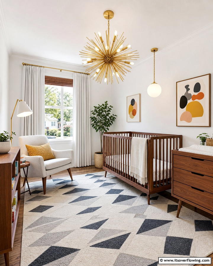 Statement Light Fixtures - 20 Mid-century Modern Nursery Ideas for Stylish Kids