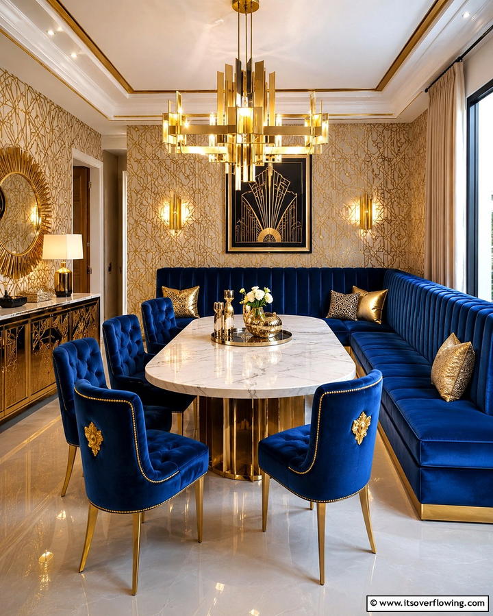 Statement Light Fixtures - 25 Art Deco Dining Room Ideas for a Glamorous Space