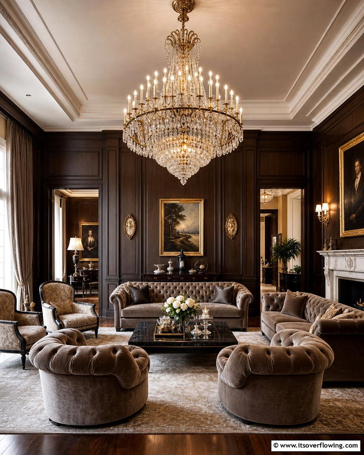 Statement Lighting - 25 Ralph Lauren Living Room Ideas for Classic Elegance
