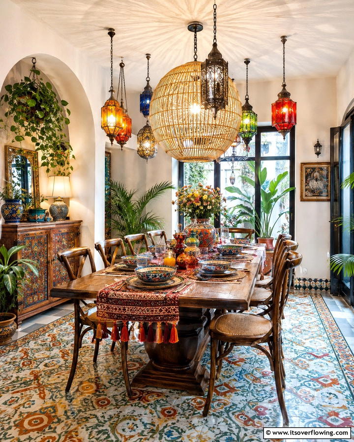 Statement Lighting - 25 Vibrant Colorful Boho Decor Ideas for Your Space