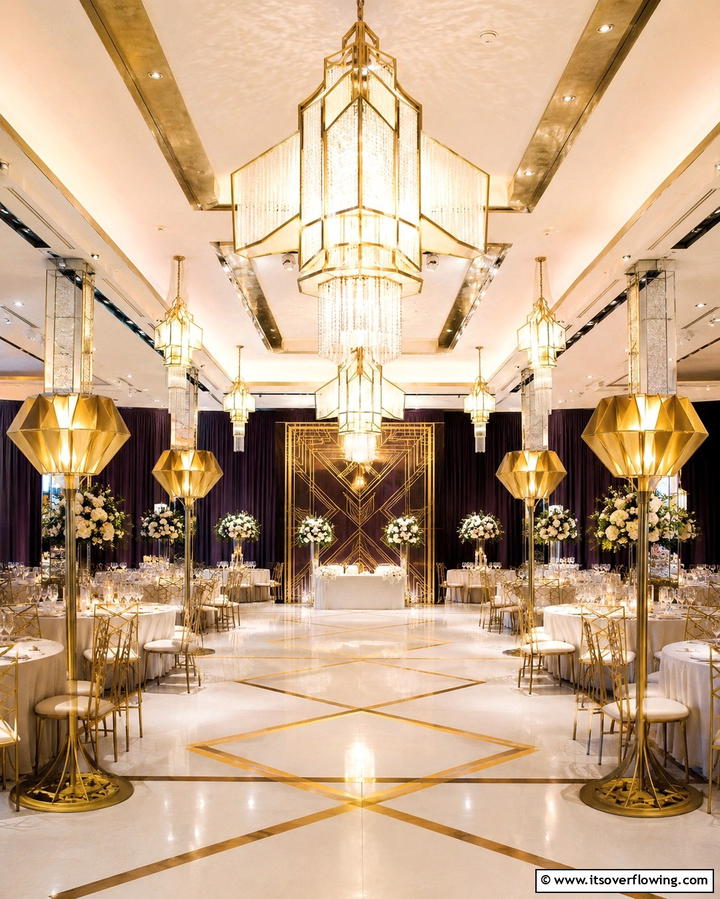 Statement Lighting Fixtures - 25 Art Deco Wedding Ideas for Glamorous Celebrations