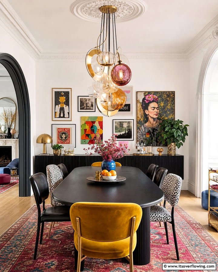 Statement Lighting Fixtures - 25 Eclectic Dining Room Ideas for Unique Gatherings