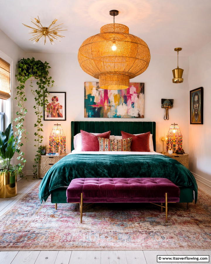 Statement Lighting Fixtures - 25 Eclectic Bedroom Ideas to Inspire Your Space