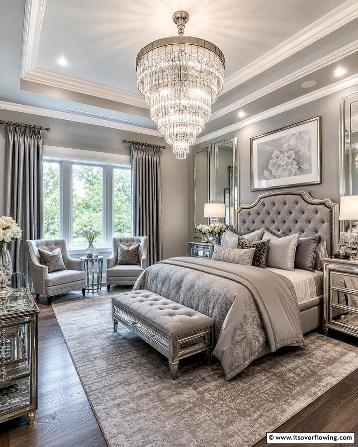 Statement Lighting Fixtures - 25 Glam Bedroom Ideas for a Luxurious Retreat