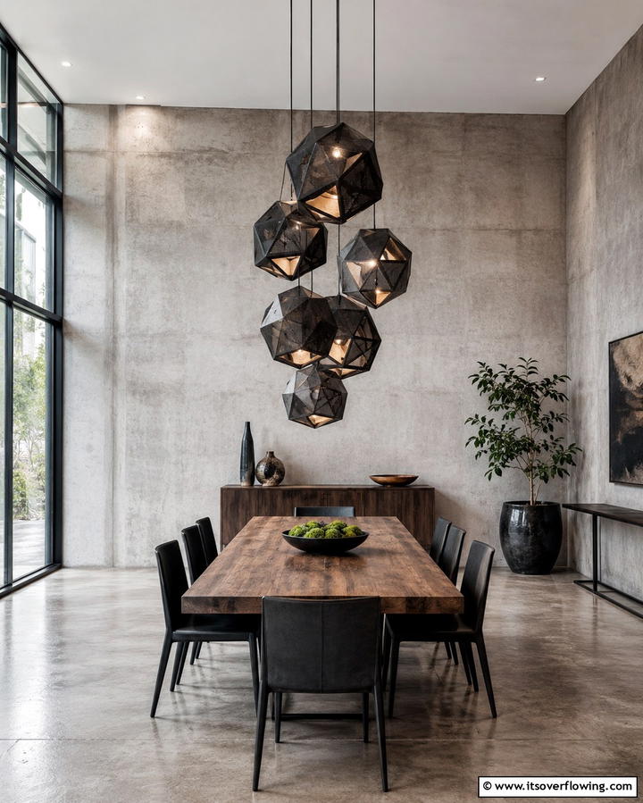 Statement Lighting Fixtures - 25 Masculine Dining Room Ideas for Modern Men