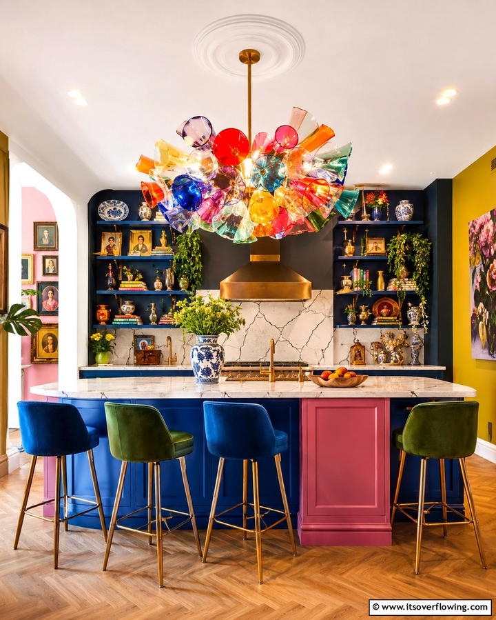 Statement Lighting Fixtures - 25 Maximalist Kitchen Decor Ideas for Bold Spaces
