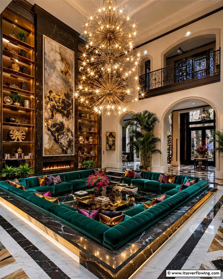 Statement Lighting Fixtures - 25 Maximalist Living Room Design Ideas for Bold Homes