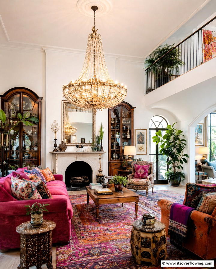 Statement Lighting Fixtures - 30 Eclectic Bohemian Maximalist Decor Ideas for Vibrant Homes