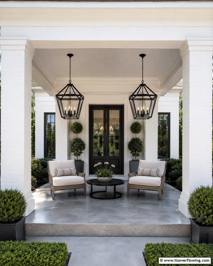 Statement Lighting Fixtures - 30 Large Front Porch Ideas to Boost Outdoor Living Spaces
